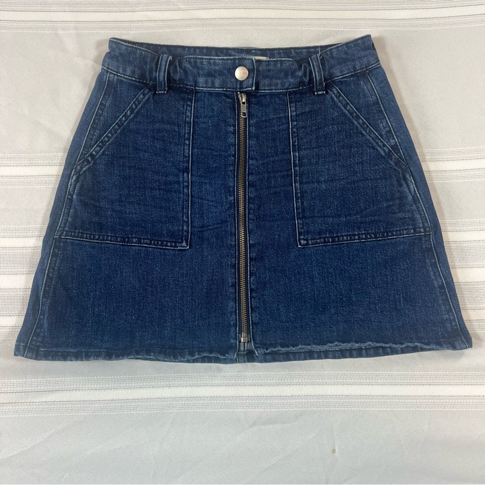 Madewell Front‎ Zip Denim Jean Skirt Size 26